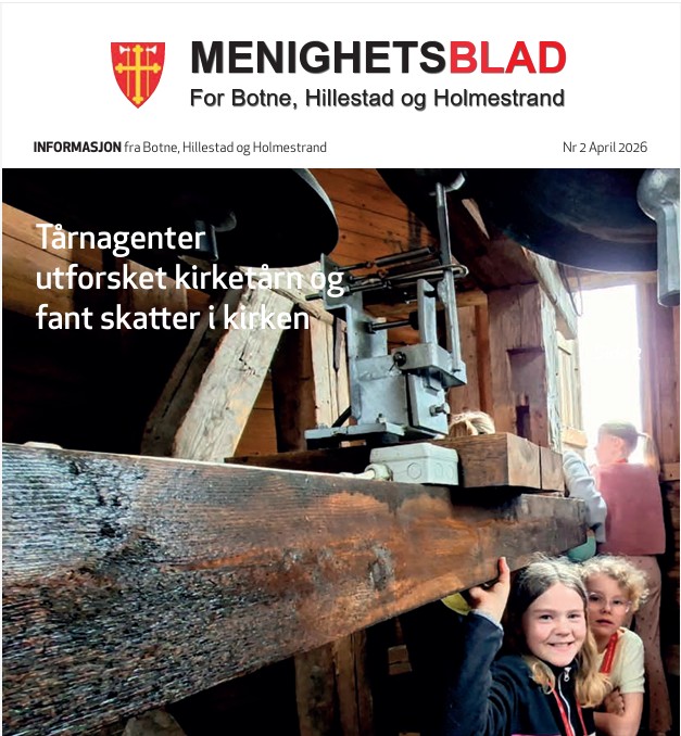 Bilder av barn i tårnet på kirken